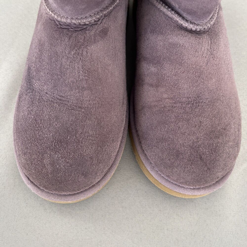 Womens UGG Boots Classic Tall Purple Sheepskin Suede Wool Boho Malibu Sz 6 Fits7 - Picture 13 of 16